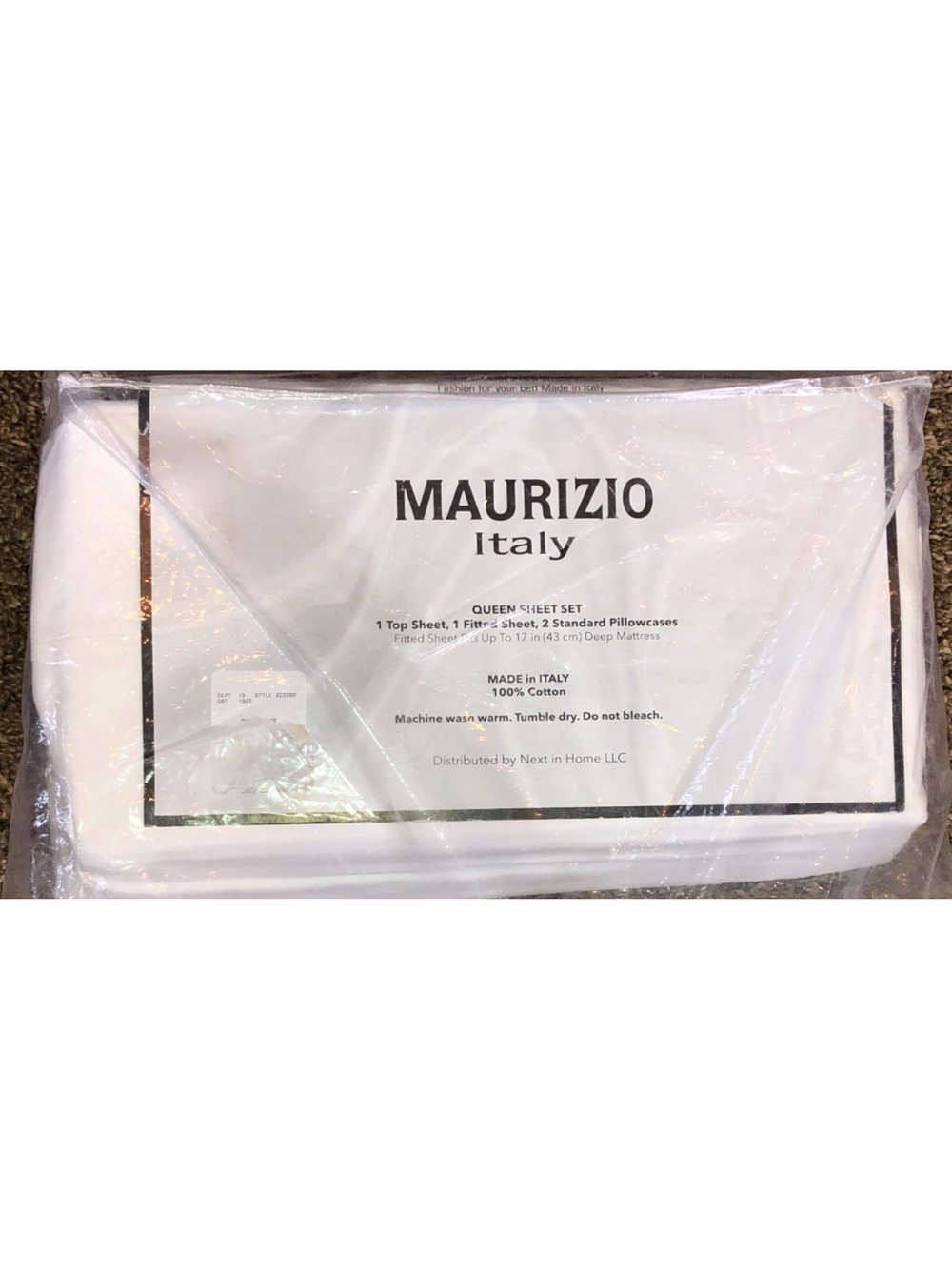 Maurizio Italy 100% Cotton Scalloped Embroidered Queen Sheet Set White
